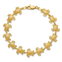 14k Polished Mini Sea Turtle Link Bracelet-FB1777-7.25