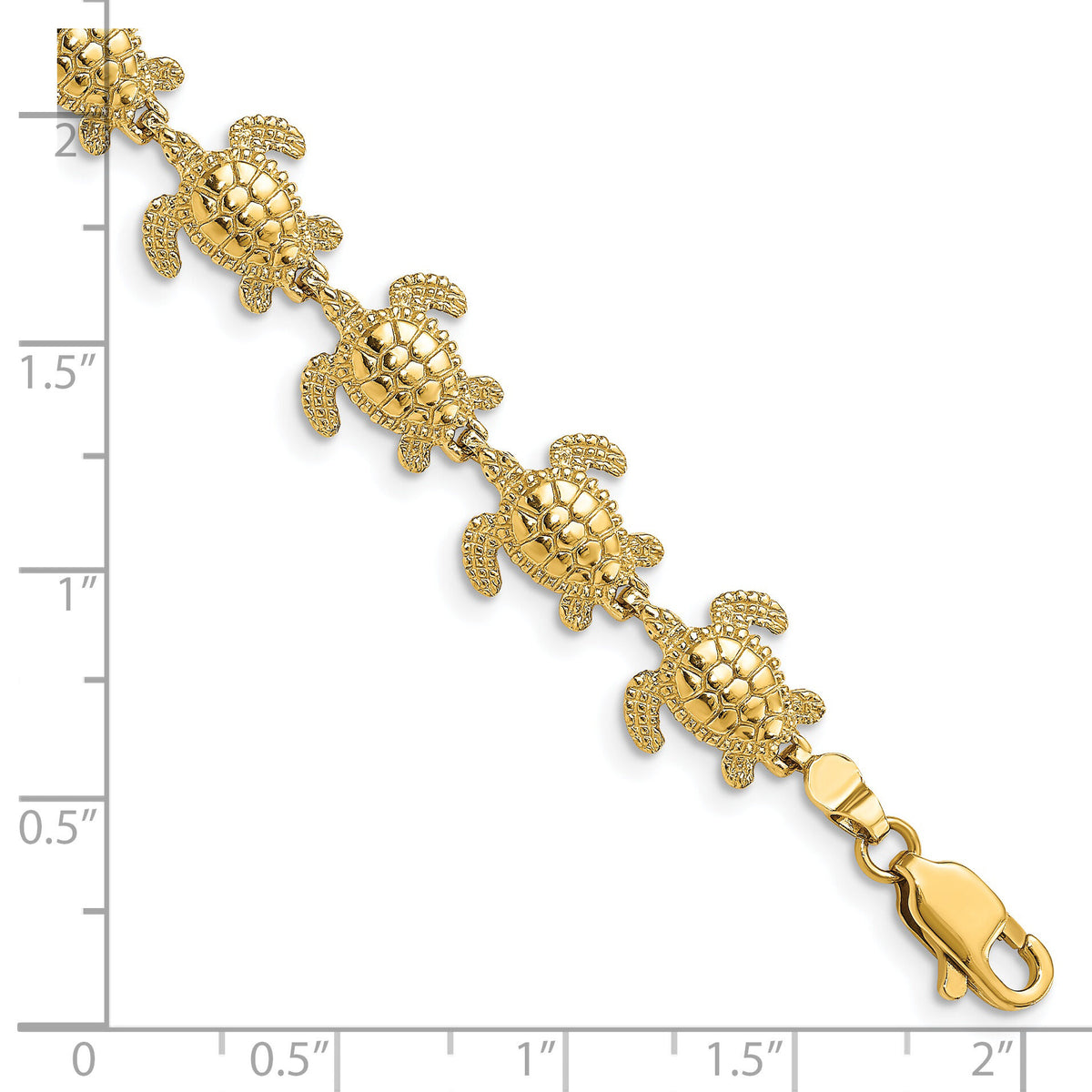 14k Polished Mini Sea Turtle Link Bracelet-FB1777-7.25