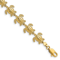 14k Polished Mini Sea Turtle Link Bracelet-FB1777-7.25