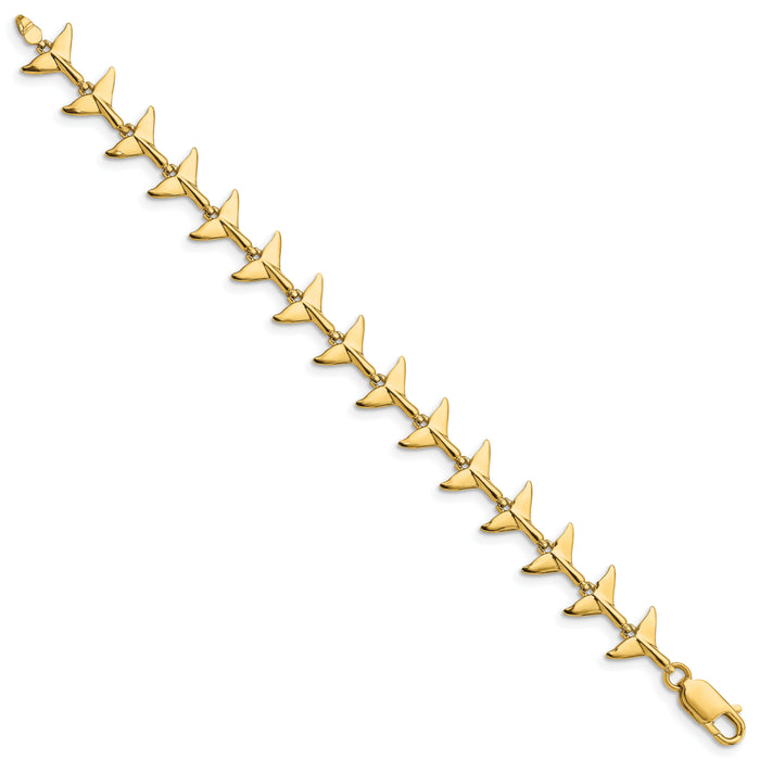 14k Whale Tail Bracelet-FB1780-7