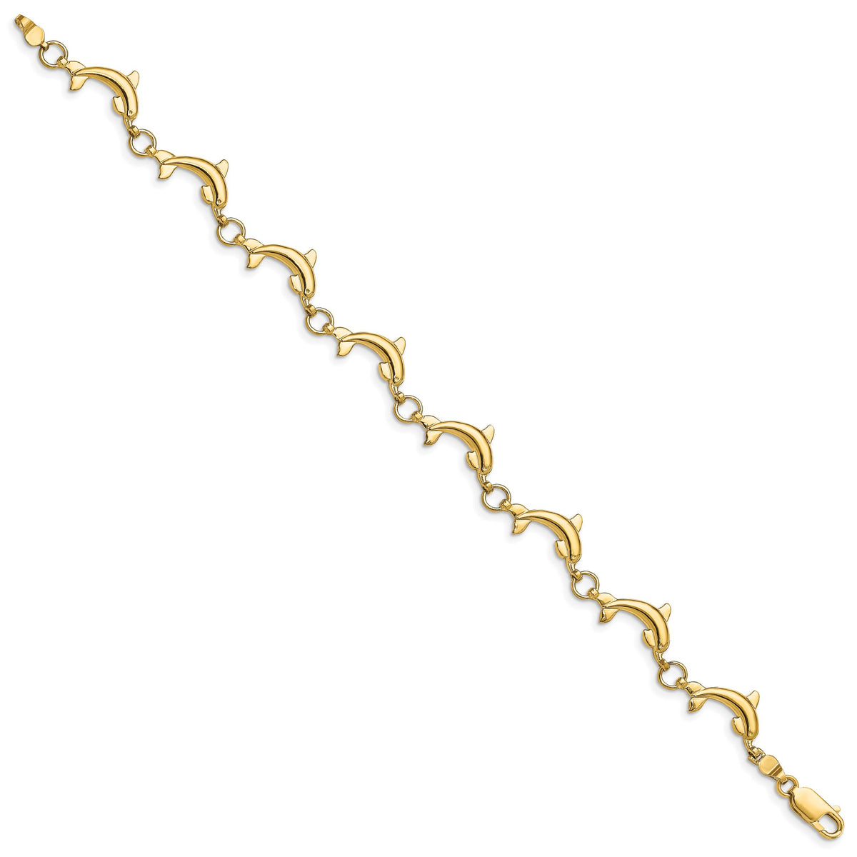 14k Polished Dolphin Bracelet-FB1784-7.5
