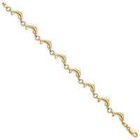 14k Polished Dolphin Bracelet-FB1784-7.5