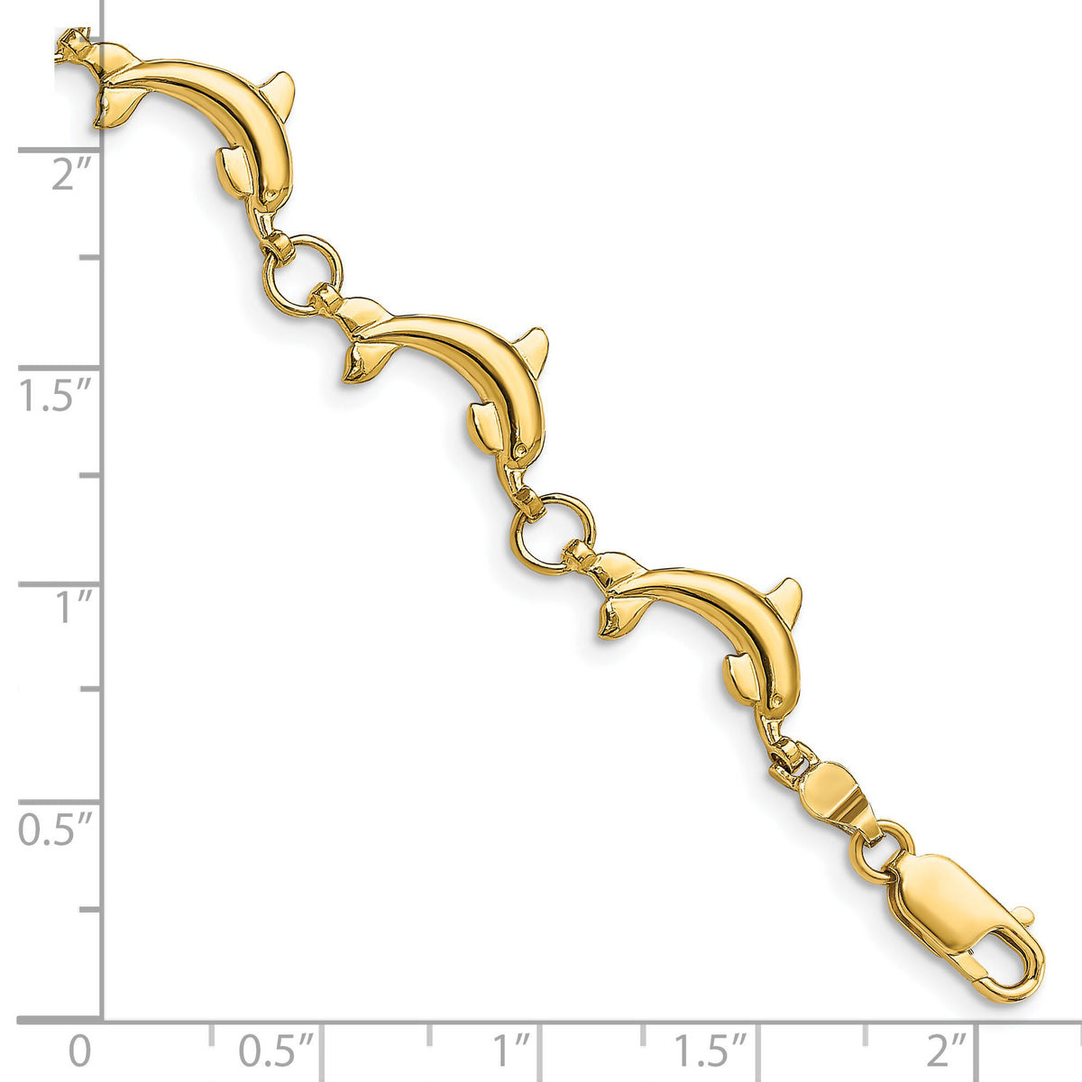14k Polished Dolphin Bracelet-FB1784-7.5