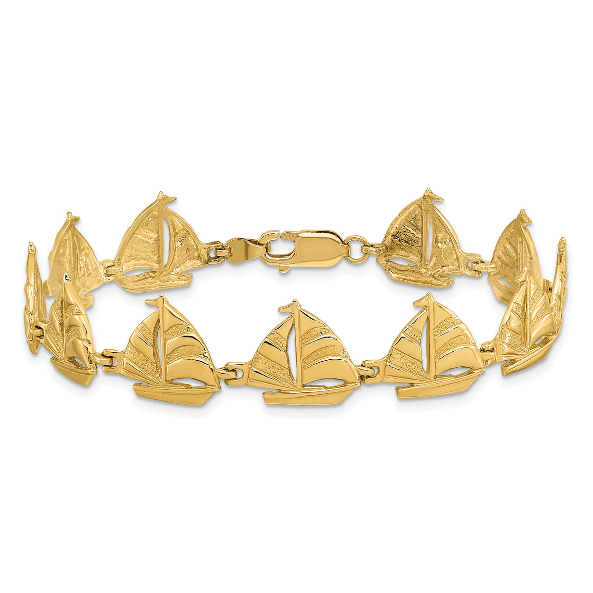 14k Sailboat Bracelet-FB1785-7.25