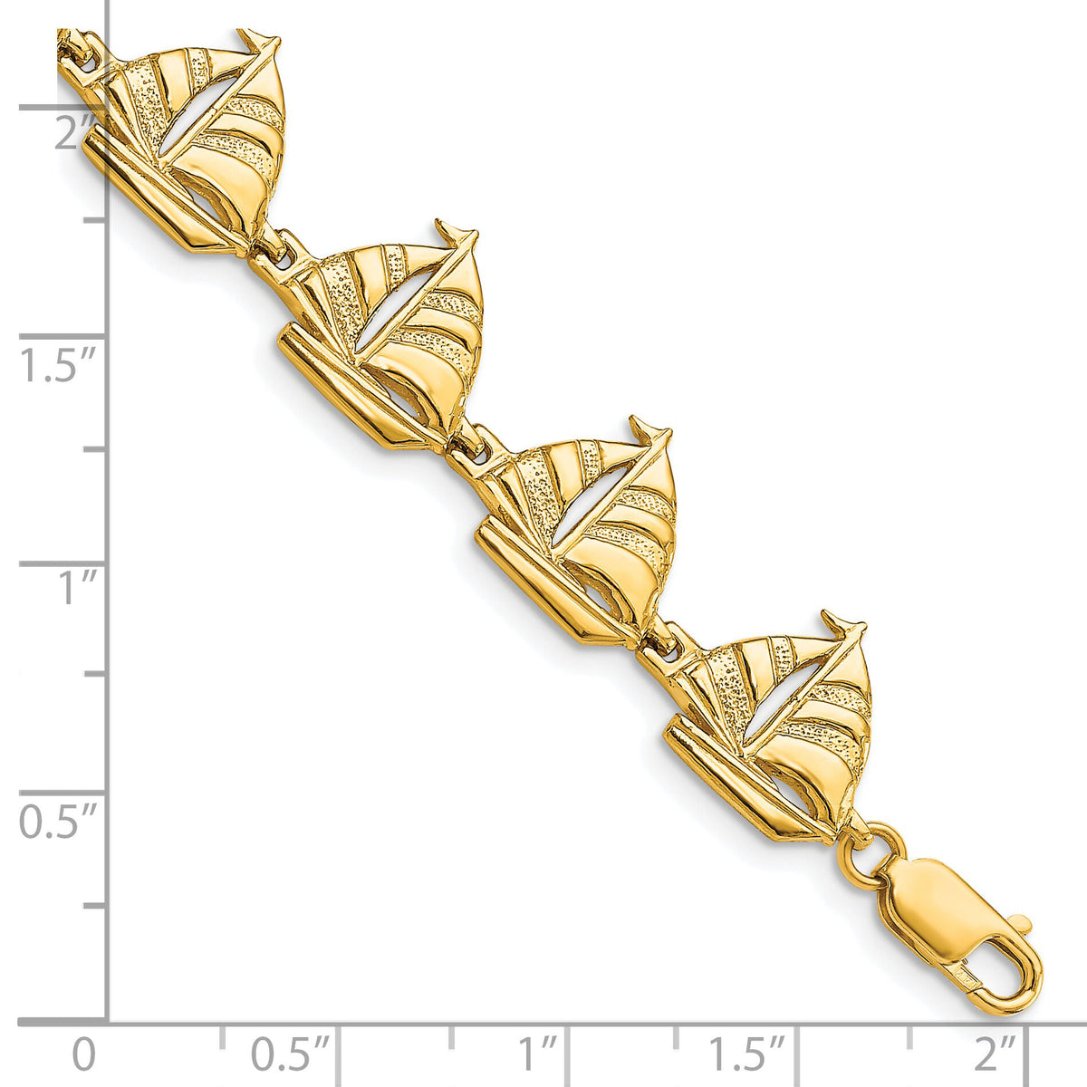 14k Sailboat Bracelet-FB1785-7.25