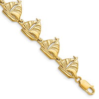 14k Sailboat Bracelet-FB1785-7.25