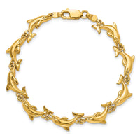14k Polished Dolphin Bracelet-FB1827-7