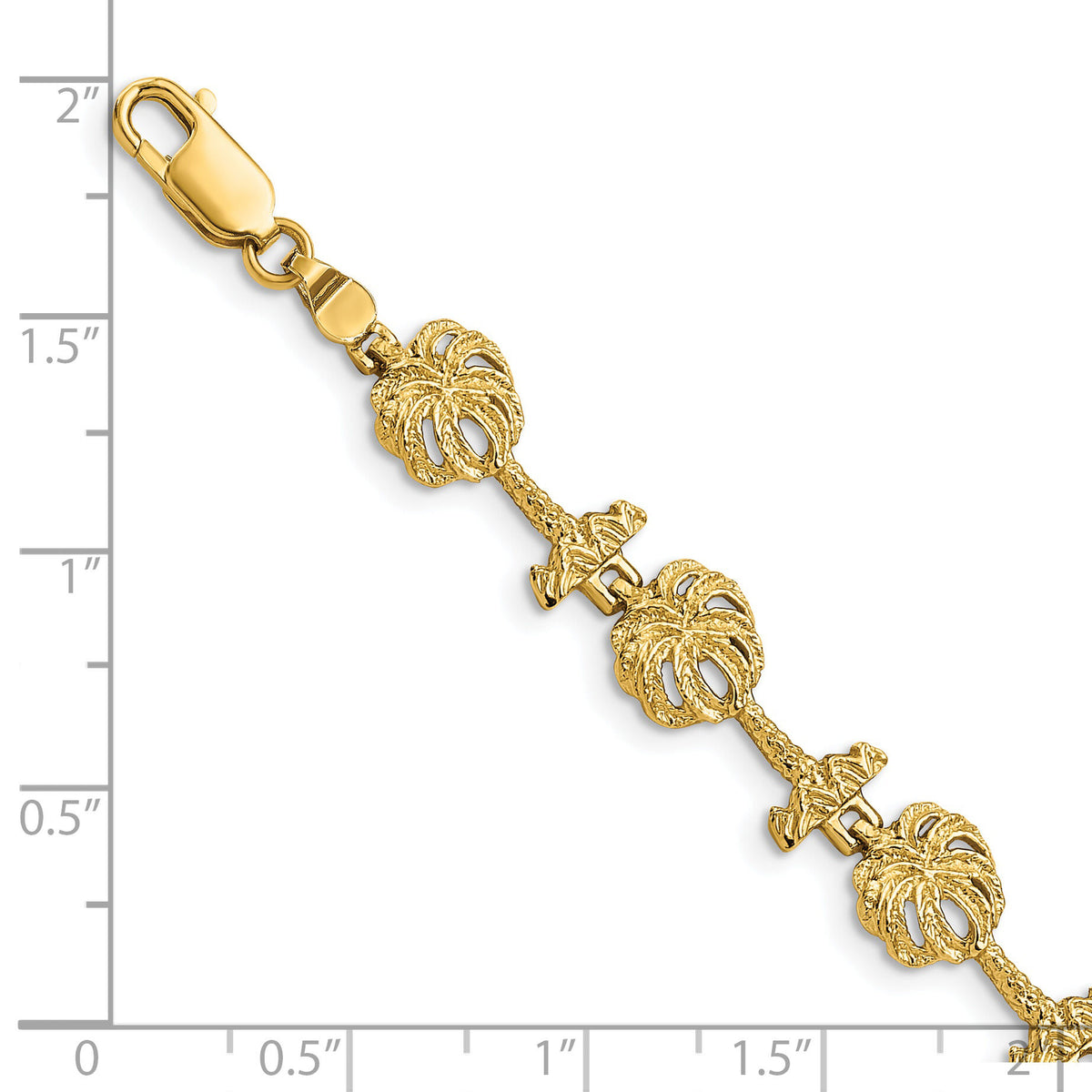 14k Palm Tree Bracelet-FB1830-7.25