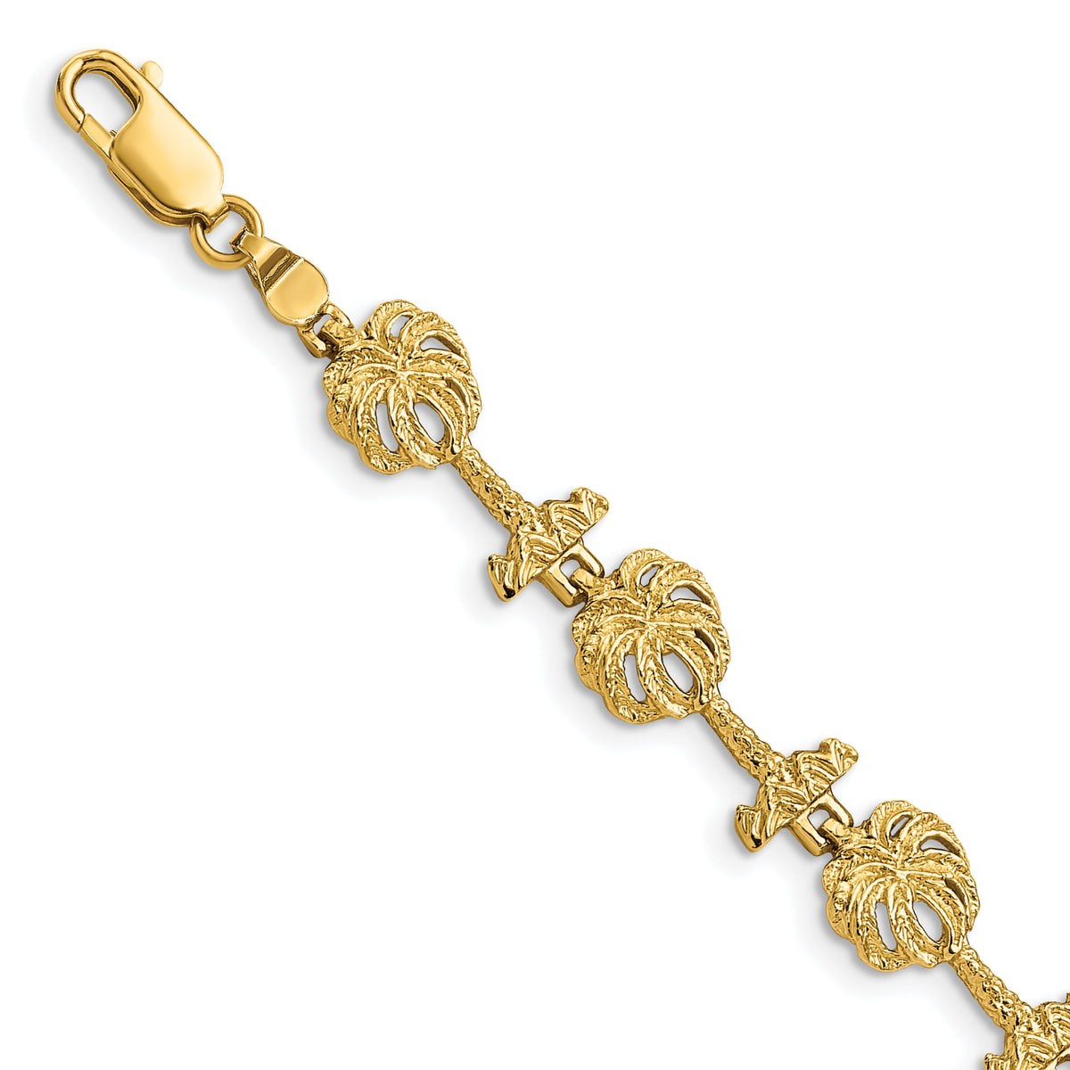 14k Palm Tree Bracelet-FB1830-7.25