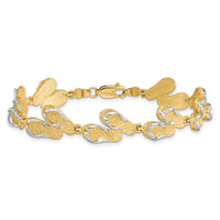 14k with Rhodium Flip Flops Bracelet-FB1845-7.25