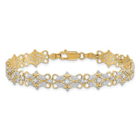 14k and White Rhodium Diamond-Cut Fancy Bracelet-FB1849-7.5
