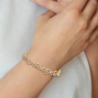 14K and White Rhodium Diamond-Cut Fancy Link Bracelet-FB1852-7.5