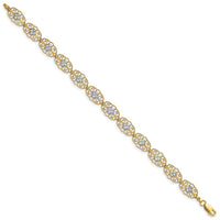 14k and White Rhodium Diamond-Cut Fancy Bracelet-FB1853-7.25