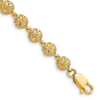 14K Polished /Textured Mini Sand Dollar Bracelet-FB1866-7