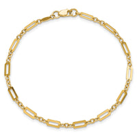 14K Polished Fancy Rectangle Link 7.5in Bracelet-FB1885-7.5