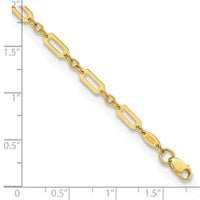 14K Polished Fancy Rectangle Link 7.5in Bracelet-FB1885-7.5