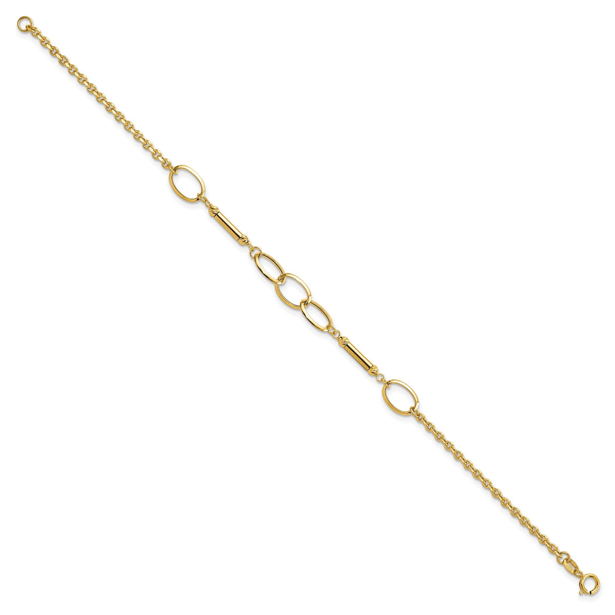 14K Polished Bars and Links Bracelet-FB1887-7.5