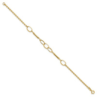 14K Polished Bars and Links Bracelet-FB1887-7.5