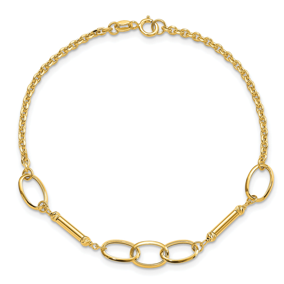 14K Polished Bars and Links Bracelet-FB1887-7.5
