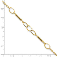 14K Polished Bars and Links Bracelet-FB1887-7.5