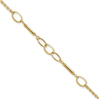 14K Polished Bars and Links Bracelet-FB1887-7.5