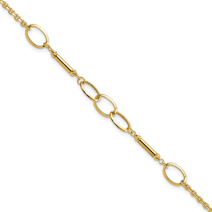 14K Polished Bars and Links Bracelet-FB1887-7.5
