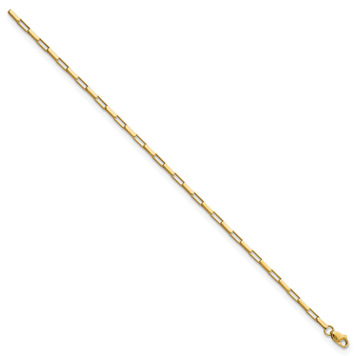 14K Polished Fancy Box Links 7.5in Bracelet-FB1901-7.5
