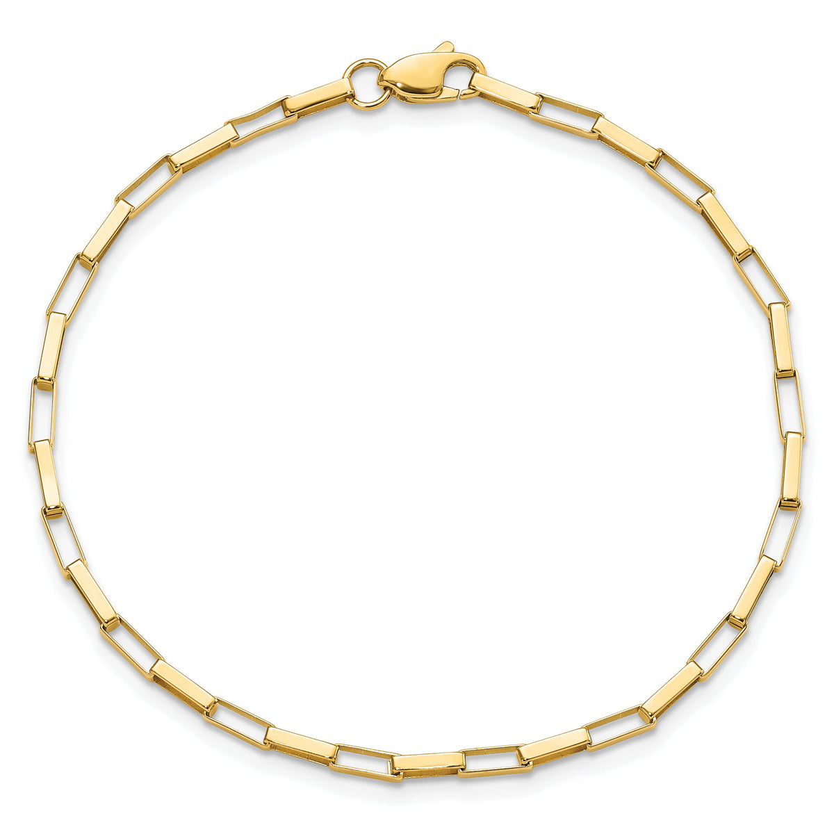 14K Polished Fancy Box Links 7.5in Bracelet-FB1901-7.5