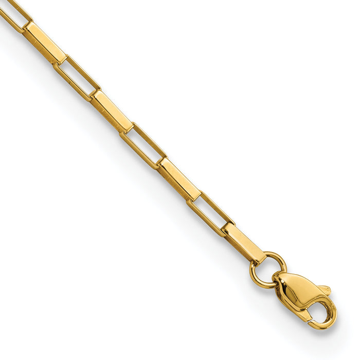 14K Polished Fancy Box Links 7.5in Bracelet-FB1901-7.5