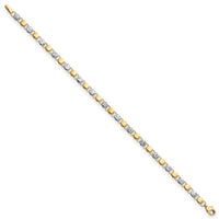 14K and White Rhodium D/C Fancy 7.5in Bracelet-FB1906-7.5