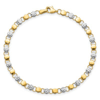 14K and White Rhodium D/C Fancy 7.5in Bracelet-FB1906-7.5