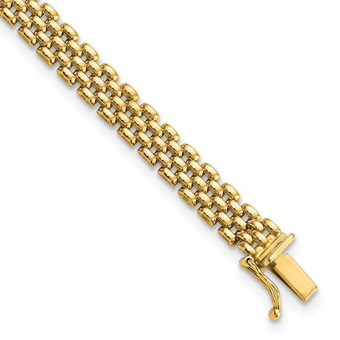 14k 6mm Panther Link Bracelet-FB1930-7.5