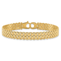 14K Brushed and Polished Basket Weave Pattern 7.5in Bracelet-FB1931-7.5
