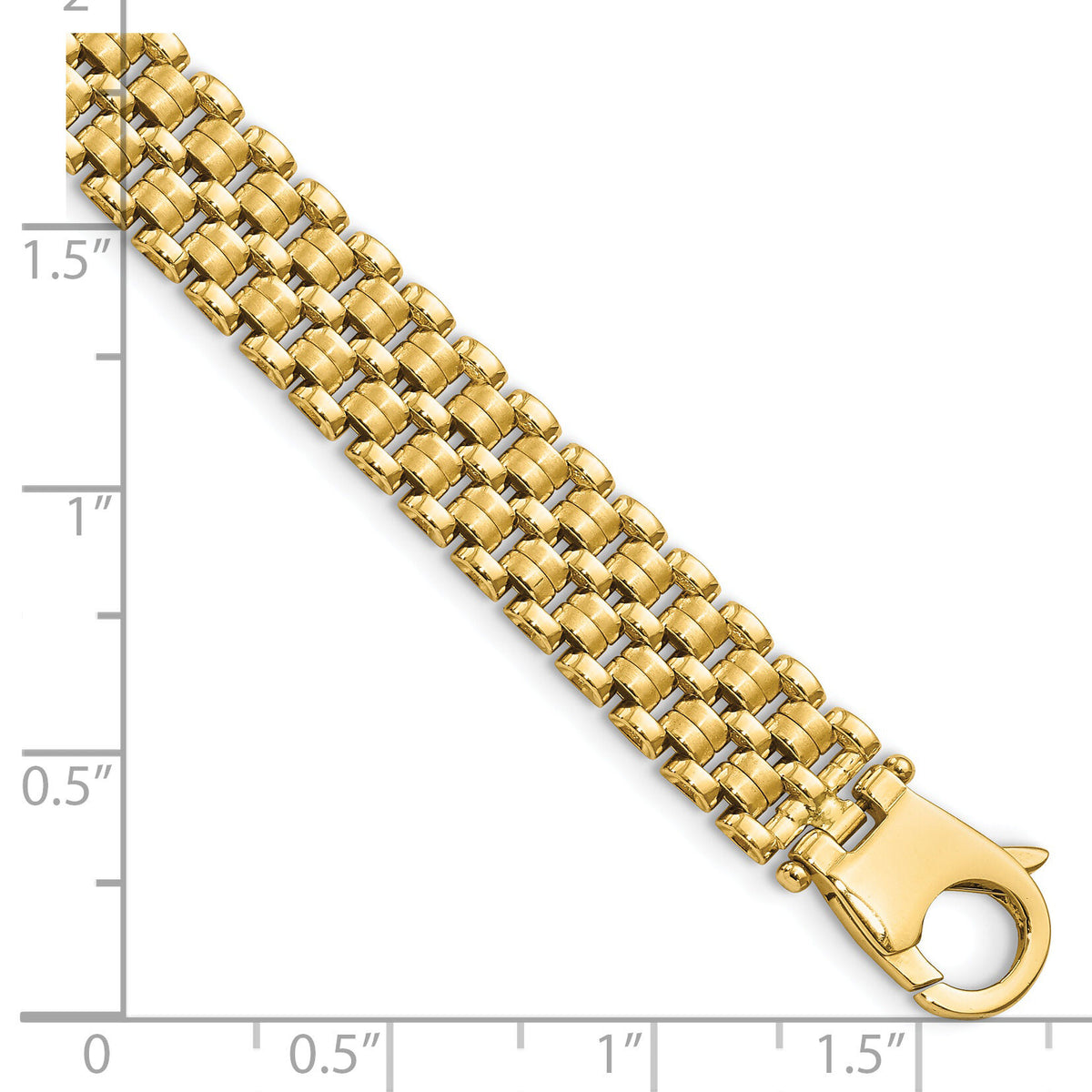 14K Brushed and Polished Basket Weave Pattern 7.5in Bracelet-FB1931-7.5