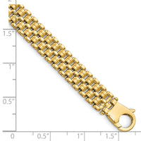 14K Brushed and Polished Basket Weave Pattern 7.5in Bracelet-FB1931-7.5