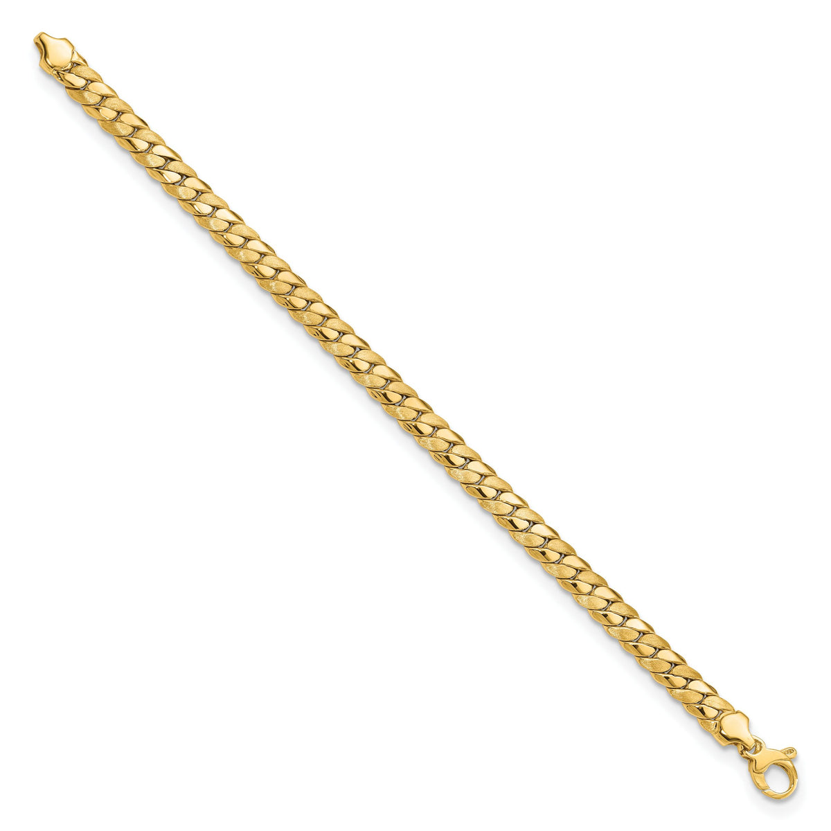14k Satin and Polished 6.5mm Fancy Link Bracelet-FB1933-7.75