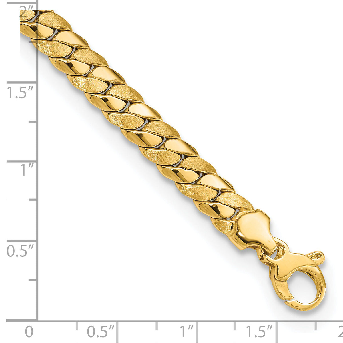 14k Satin and Polished 6.5mm Fancy Link Bracelet-FB1933-7.75