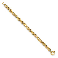 14k Polished and Textured Link 7.5in Bracelet-FB1943-7.5