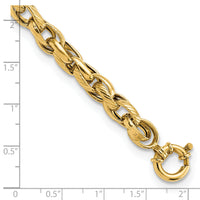14k Polished and Textured Link 7.5in Bracelet-FB1943-7.5