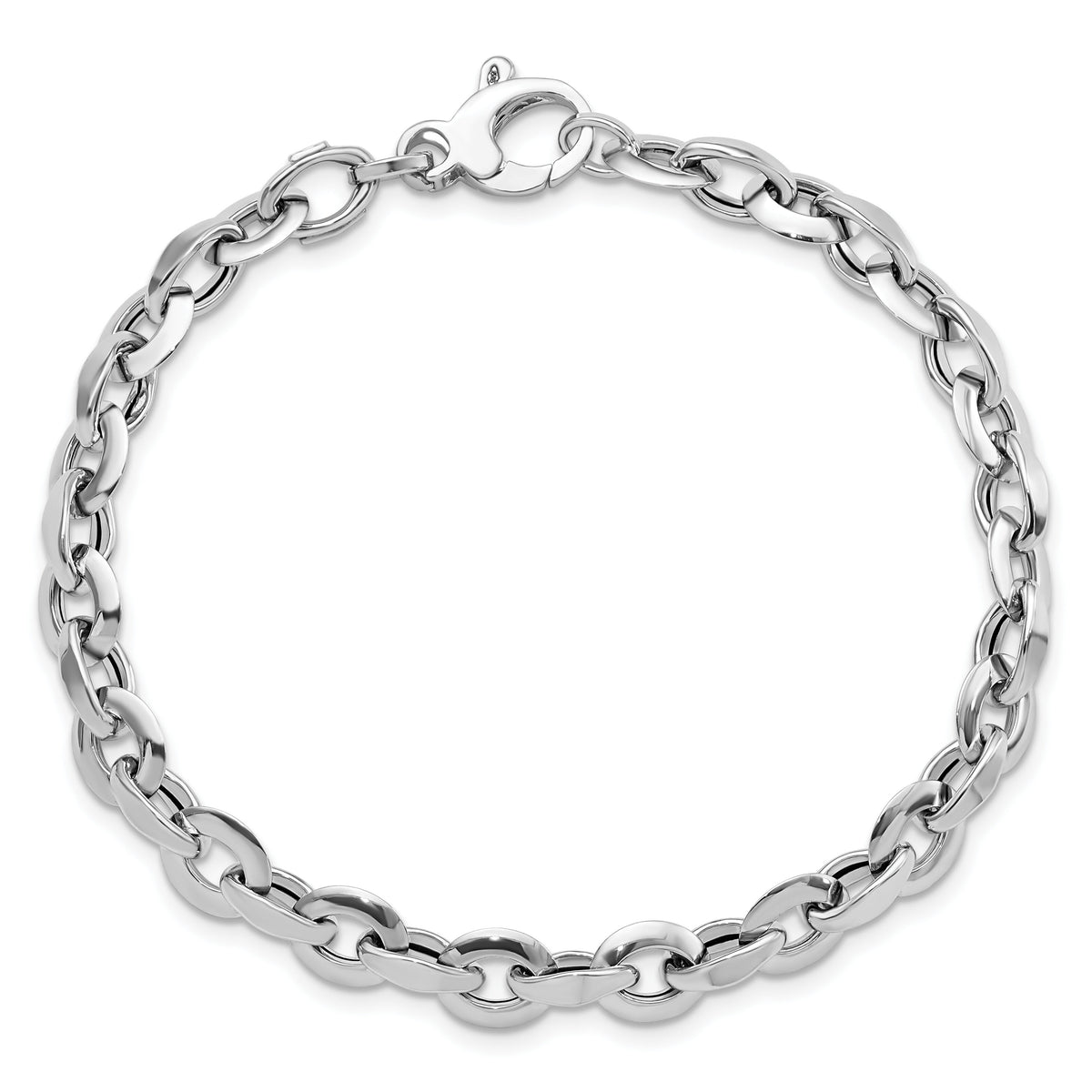 14K White Polished Fancy Link Bracelet-FB1954-7.75
