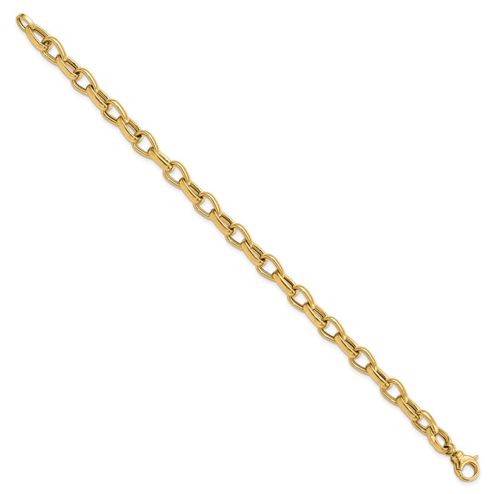 14K Polished Fancy Link Bracelet-FB1963-7.75