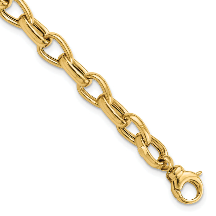 14K Polished Fancy Link Bracelet-FB1963-7.75
