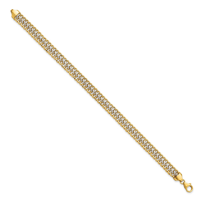 14K & White Rhodium Polished Fancy Link Bracelet-FB1968-8
