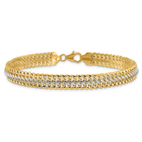 14K & White Rhodium Polished Fancy Link Bracelet-FB1968-8