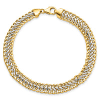 14K & White Rhodium Polished Fancy Link Bracelet-FB1968-8
