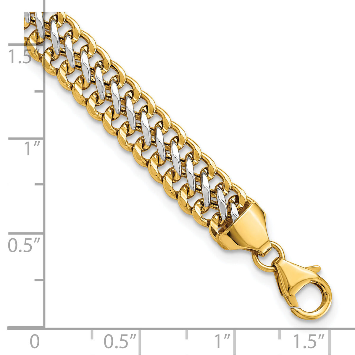 14K & White Rhodium Polished Fancy Link Bracelet-FB1968-8