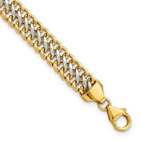 14K & White Rhodium Polished Fancy Link Bracelet-FB1968-8