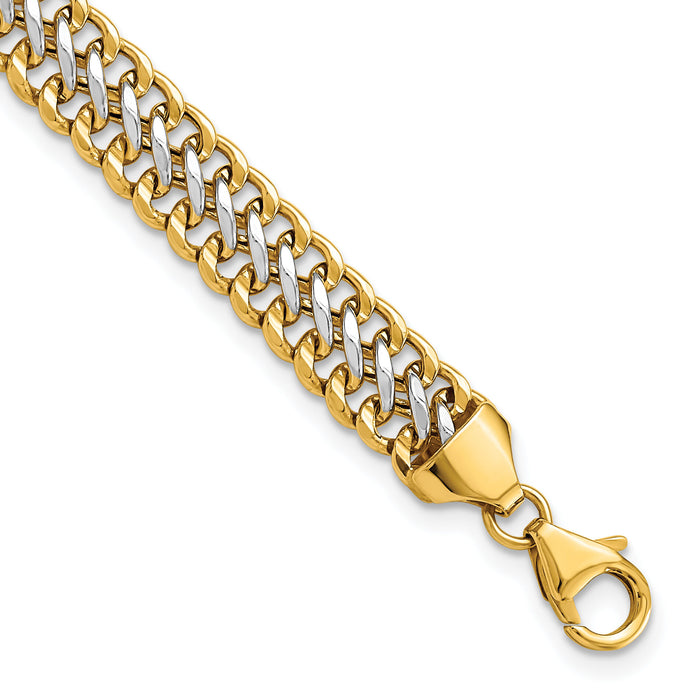 14K & White Rhodium Polished Fancy Link Bracelet-FB1968-8