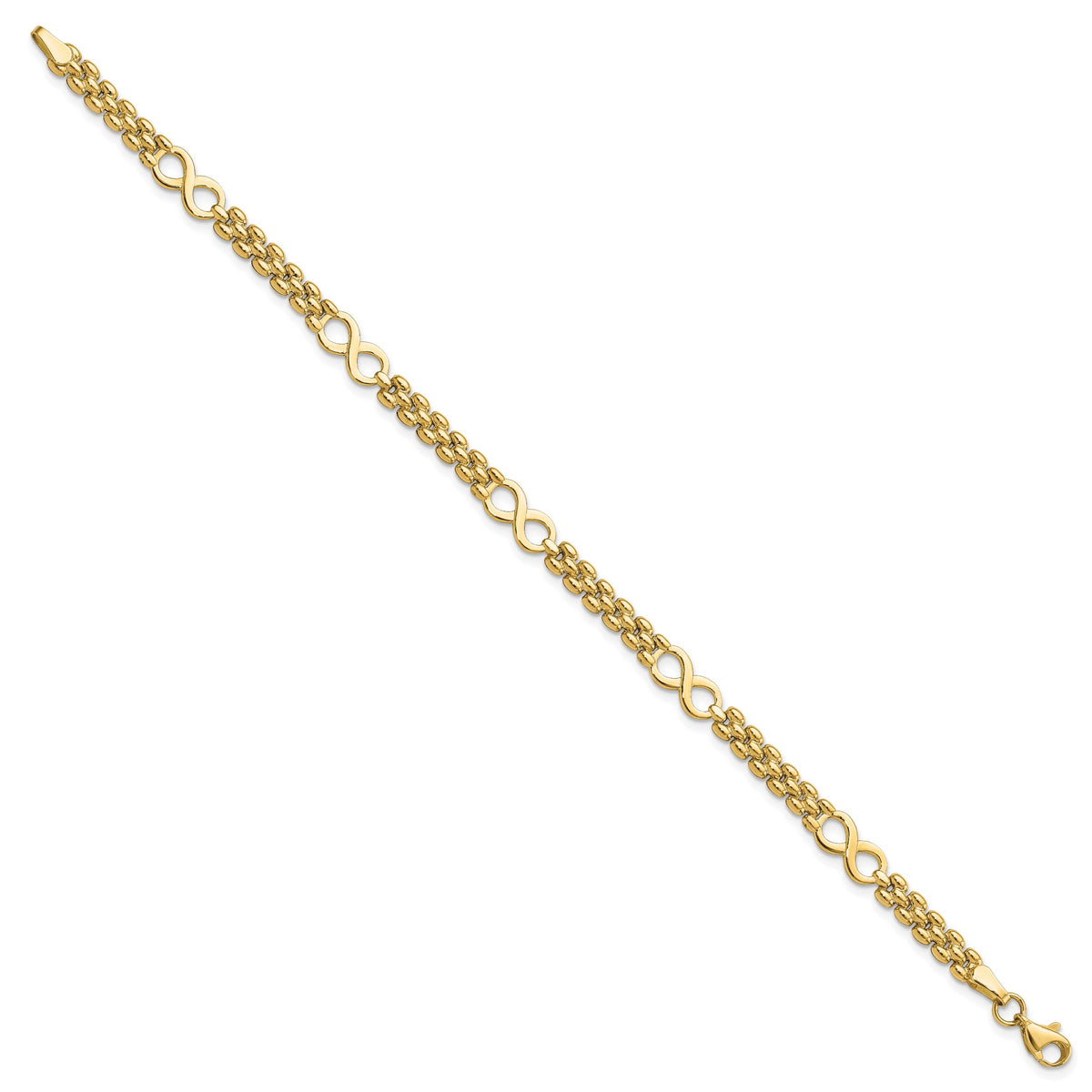 14K Polished Infinity and Fancy Link 7.5in Bracelet-FB1973-7.5