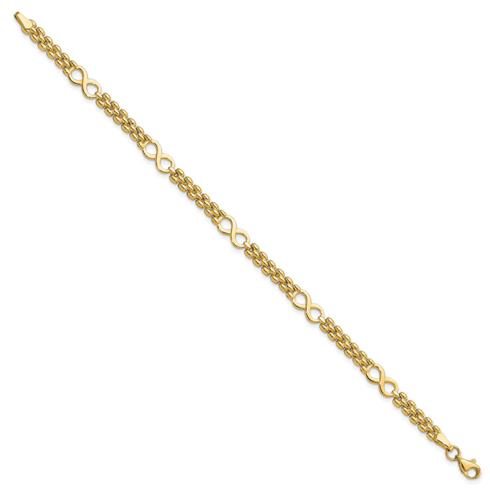 14K Polished Infinity and Fancy Link 7.5in Bracelet-FB1973-7.5